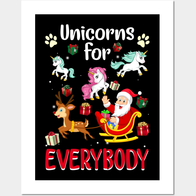 Unicorns For Everybody Christmas For Unicorn Lover Wall Art by wheeleripjm